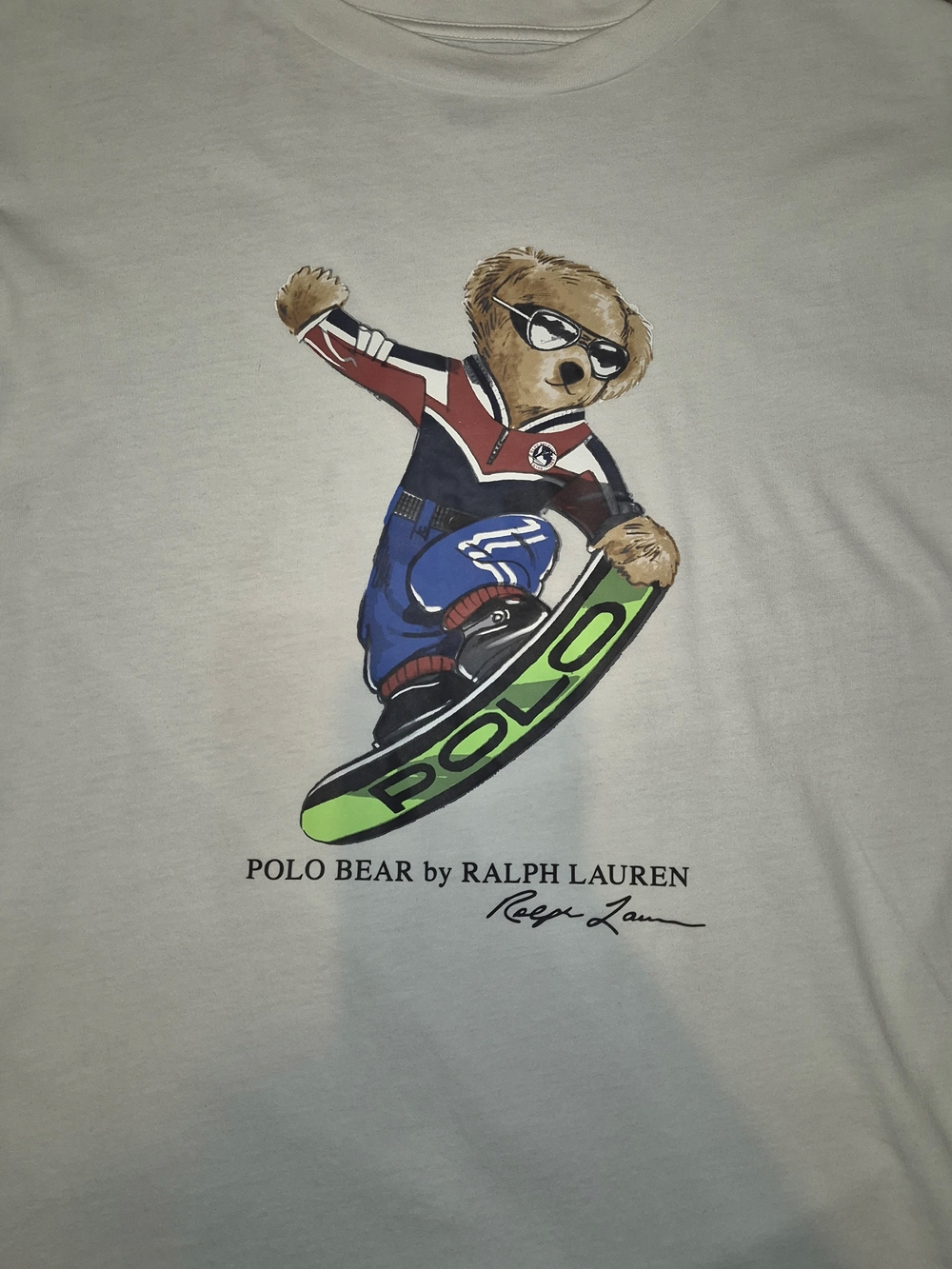Polo by Ralph Lauren White Tee with Multicolor Polo Bear Graphic